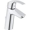 Grohe Eurosmart New Es Miscelatore Monocomando per Lavabo a Risparmio Energetico, Altezza Media, Grohe Ecojoy, Cromo, M