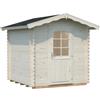 BricoShop24 Casetta in Legno Grezzo 28 mm 218x218 cm Blockhouse con Pavimento