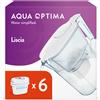 Strix Ltd Aqua Optima Liscia Caraffa Filtro Acqua e Cartucce Filtro Acqua 6 x 30