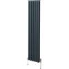 MONSTERSHOP Radiatore a colonna ovale e valvole cromate TRV - 1800mm x 360mm - Grigio