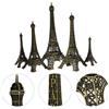 9pcs Eiffel Tower Cake Topper Iron Iron Tower Eiffel Mini Statue Figurino