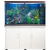 MONSTERSHOP Acquario 300 Litri con Armadietto Bianco e Kit con Fondale, Piante e Ghiaia Nera