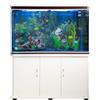 MONSTERSHOP Acquario 300 Litri con Armadietto Bianco e Kit con Fondale, Piante e Ghiaia Blu
