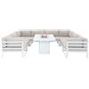 MONSTERSHOP Set da Giardino Modulabile Bianco 9 Pezzi con Divano, Tavolo e Braciere da