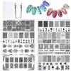 Does not apply 8 Pezzi Nail Art Stamp 1 Timbro 1 Raschietto Smalto per Unghie Stampaggio Buffer