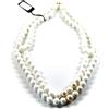 Collana 45cm, 2 fili, conchiglia e perle acqua dolce chiusura oro giallo 18k 750