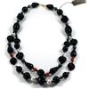 Collana 45cm, 2 fili, onice corallo perle ematite, chiusura oro giallo 18k 750