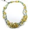 Collana 60cm, 2 fili, avventurina citrino ametista, chiusura oro giallo 18k 750