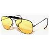 Ray-Ban Ray Ban 3030 Outdoorsman Remix Aste Riccio Occhiali da Sole Nero/Giallo