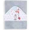 Interbaby Asciugamano con cappuccio per neonato JUNGLA in grigio - 5 cTZl