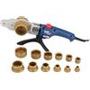 DEDRA DED7514 - Saldatrice per manicotti e raccordi in plastica, 1500 W, custodia in metallo, portata Ø 16-63 mm, fino a 300 °C, con 7 accessori