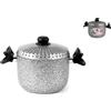 Home in Rombo Home Salt N'Pepper Pastaiola in Alluminio, con Coperchio, Rivestimento