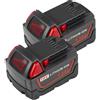 ASUNCELL Set di 2 18V 5.5Ah Batteria di Ricambio Per Milwaukee Strumenti,