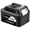 EICHXO 12V 5.0Ah litio Batteria per Makita BL1041B BL1021B BL1015 BL1016