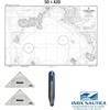 KIT CARTEGGIO NAUTICO SCUOLA PATENTE 2 SQUADRETTE + 1 COMPASSO + CARTA 5D E 42D