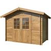 BricoShop24 Casetta in Legno Impregnato 28 mm 296x200cm Blockhouse Doppia Porta