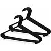 KEPLIN Grucce in Plastica Nero - Confezione da 25, Appendini Salvaspazio Armadio, Appendiabiti Robusti con Barra per Completi e Pantaloni e Clip, Salvaspazio, Larghezza 37,5 cm