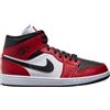 Jordan Scarpe Nike Air Jordan 1 Mid Chicago Toe Sneakers Uomo Rosso Bianco Nero 554724