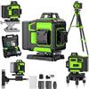 Tdyon Livello Laser 4D 16 Linee 360° Autolivellante Professionale Verde 2 BATTERIE Kit