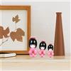 3pcs Giapponese Kokeshi Ornamento Doll Ornamento Kimono Doll Statua per la