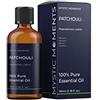 Mystic Moments | Olio essenziale patchouli 100 ml - olio puro e naturale per diffusori, aromaterapia e massaggio miscele senza OGM vegano