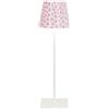 Zafferano, Poldina Pro con Cover, Lampada da Tavolo Ricaricabile e Senza Fili con Controllo Touch, Lampada da Esterni, Dimmer, 2200-3000 K, Altezza 38 cm, Colore Bianco - Fiori Rosa
