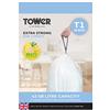 Tower T878000 - Sacchetti per la spazzatura con coulisse, 42-58 l, profumati al limone, resistenti, confezione da 20, colore: bianco