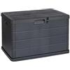 Baule Da170 Litri Effetto Legno, Contenitore Stoccaggio, in Resina Antracite, Di