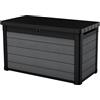 Baule Da Giardino Cortina 100G, Finitura Effetto Legno, Colore Grigio, Capacità