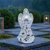 Statuetta Angelo con Luci LED Uso Interno Ed Esterno Angelo Luminoso con Fiori