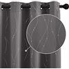 StangH Tende oscuranti e tende con stampa a righe e puntini, isolamento termico, con occhielli, per soggiorno, larghezza 132 x lunghezza 183 cm, grigio, 2 pannelli