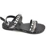 Diciotto Piu 9023 sandalo pelle nera pelo cavallino zebrato cinturino S