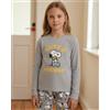 Peanuts Pigiama bambina invernale di Snoopy in caldo cotone Art. 62455