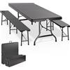 Does not apply ® Set Da Birreria Pieghevole in Plastica Con Maniglia Tavolo 2X Panca 3 Pezzi 18