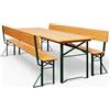 Set Mobili Stile Birreria 2X Panche Da Sagra Con Schienale 1X Tavolo 170X70X75 C