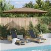vidaXL Ombrellone da Esterni con Palo in Legno Bambù Terracotta Tenda Parasole vidaXL