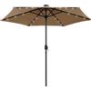 vidaXL Ombrellone con Luci a LED Palo Alluminio 270 cm Bianco Sabbia Parasole vidaXL