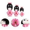 3pcs tradizionale giapponese kokeshi bambola in legno kimono bambola ornamento