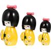 3pcs tradizionale giapponese kokeshi bambola in legno kimono bambola ornamento