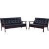 vidaXL Set di Divani 3 pz Nero in Similpelle Arredi Salotto Sofa con Poltrone vidaXL