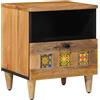 vidaXL Armadio da Notte con cassetto Legno di mango massello Comodino Interno vidaXL