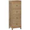 vidaXL Cassettiera 30x30x90 cm in Legno Massello di Teak vidaXL