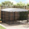 vidaXL Canile da Esterno 300x300x185 cm in Acciaio Gabbia Recinzione per Cani vidaXL