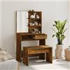 vidaXL Set Tavolo da Toeletta con Sgabello 74,5x40x141 cm Colori Diversi vidaXL