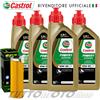 MOTUL + HIFLO 4 Litri olio CASTROL Power 1 Racing 10W50 4T + Filtro olio originale HIFLO HF650