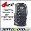UFO PLAST CANOTTA TRAFORATA CON PROTEZIONE SCHIENA MOTO UFO COD. PS02067 NERA TAGLIA S / M