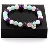 Gioielli Pietre E Minerali. Bracciale Perle Di Pietra Di Luna + Angelite + Ametista + Qu