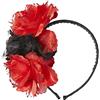 W WIDMANN MILANO Party Fashion - Cerchietto per capelli con rose nere, accessorio per il Giorno dei Morti, Halloween, carnevale