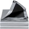 Velway Telone impermeabile resistente - 3 m x 3 m, 100 g/m², telone con occhielli rinforzati, protezione UV, telo in plastica, ideale per uso multiuso, per interni ed esterni, argento