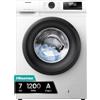 Hisense Lavatrice Slim 7 Kg Classe A 45 cm Inverter Vapore Bianco WFQP701219VM